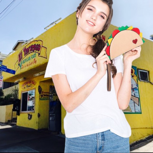 I LOVE TACOS Haute Stuff Taco Clutch Wristlet Handbag - Picture 5 of 7